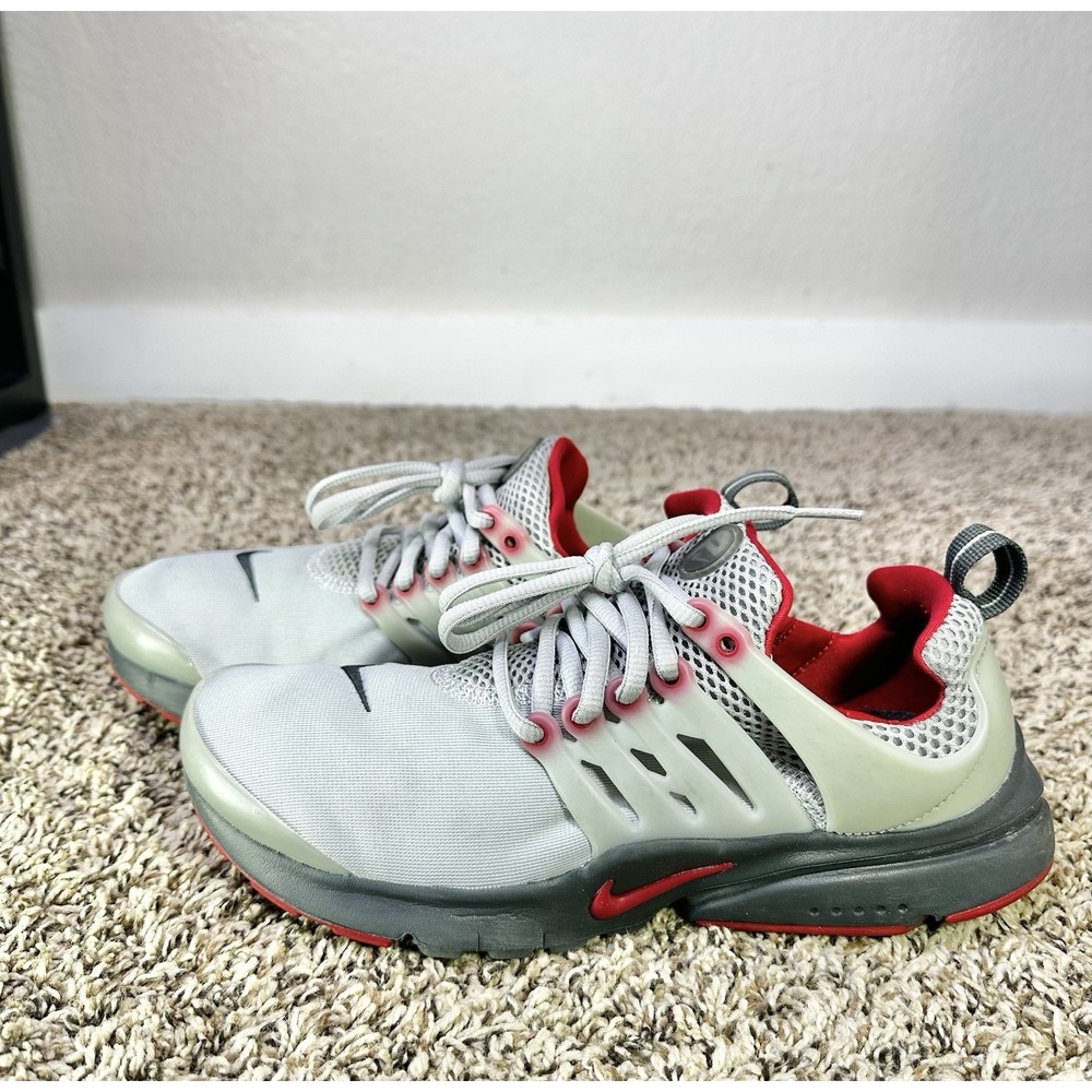 Nike Air Presto GS 833875-007 Gray Red Running Shoes Youth US Size 7Y/8.5W